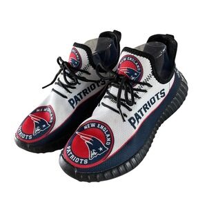 New England Patriots Sneakers Womens 37 White Navy Red NFL Fan Gear Knit Shoes